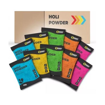 pack 10 sachets poudre holi variée